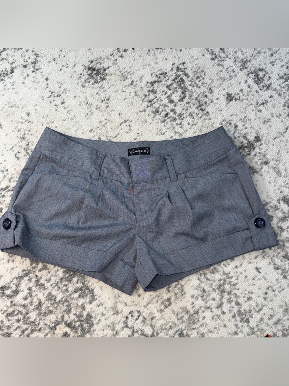 Spacegirlz Gray Dress Shorts Womens Size 11 Cuffed Career Casual Shorts- juniors